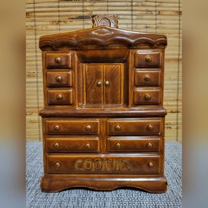 Vtg 1960 Signed McCoy Chiffonier/Brown Dresser/Hutch Cookie Jar 12x5.5x7.5